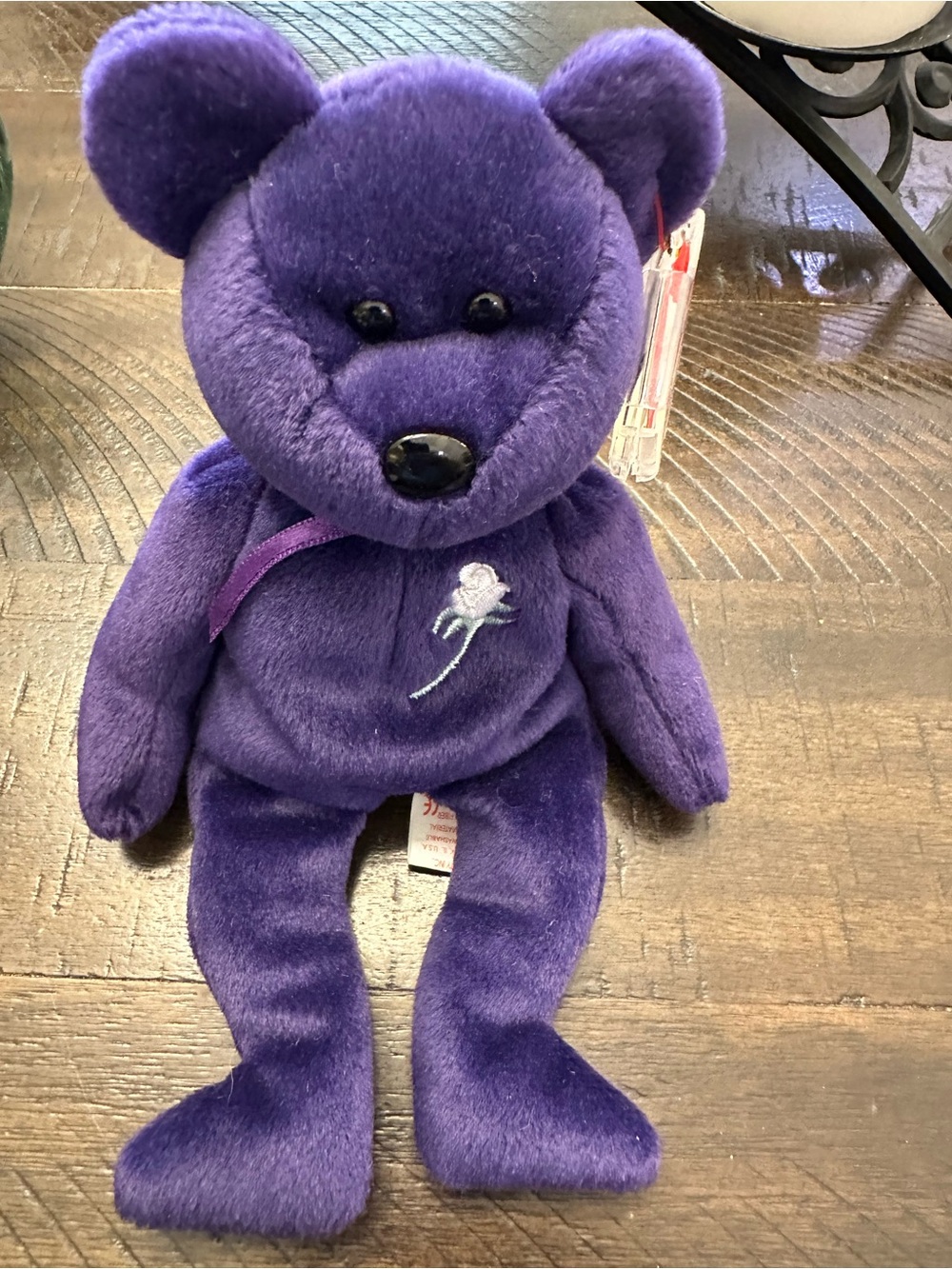 Ty Purple Beanie Baby Rose “Princess” Bear